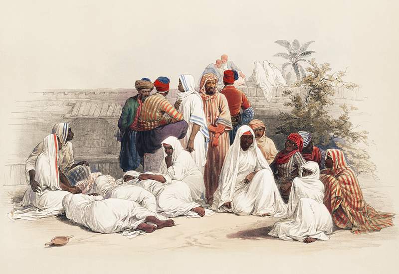 In the slave market at Cairo illustration by David Roberts (1796–1864). Original from The New York Public Library.…