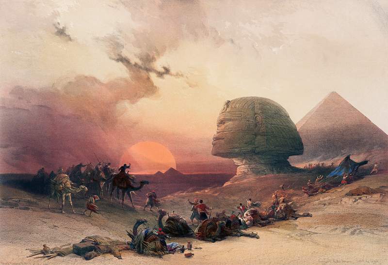 Approach of the simoom Desert of Gizeh illustration by David Roberts (1796–1864). Original from The New York Public…