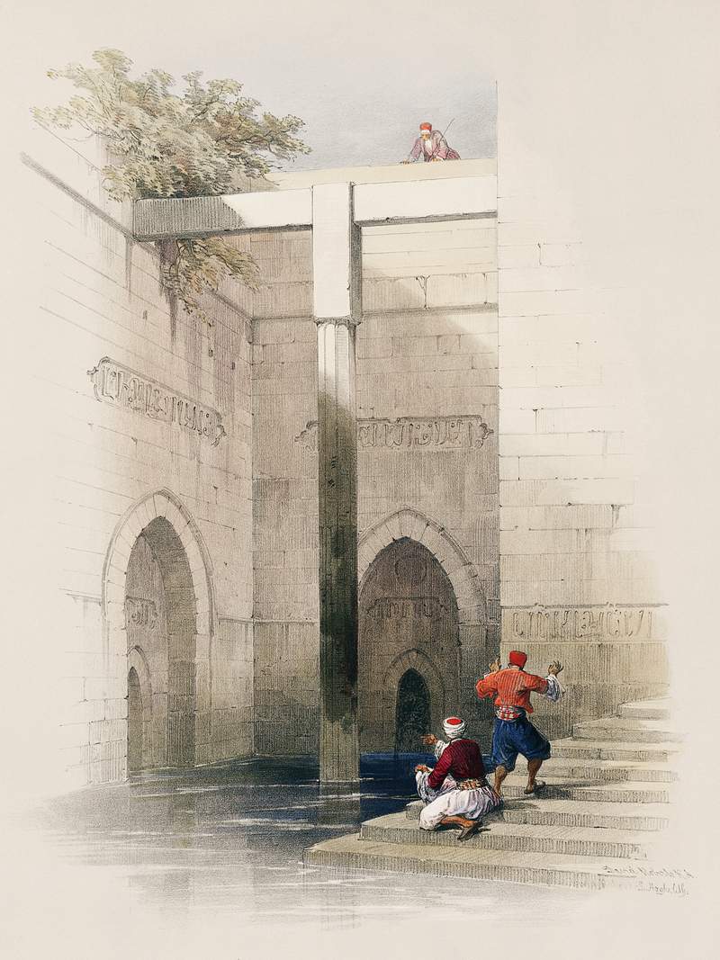 The Nileometer Island of Rhoda illustration by David Roberts (1796–1864). Original from The New York Public Library.…