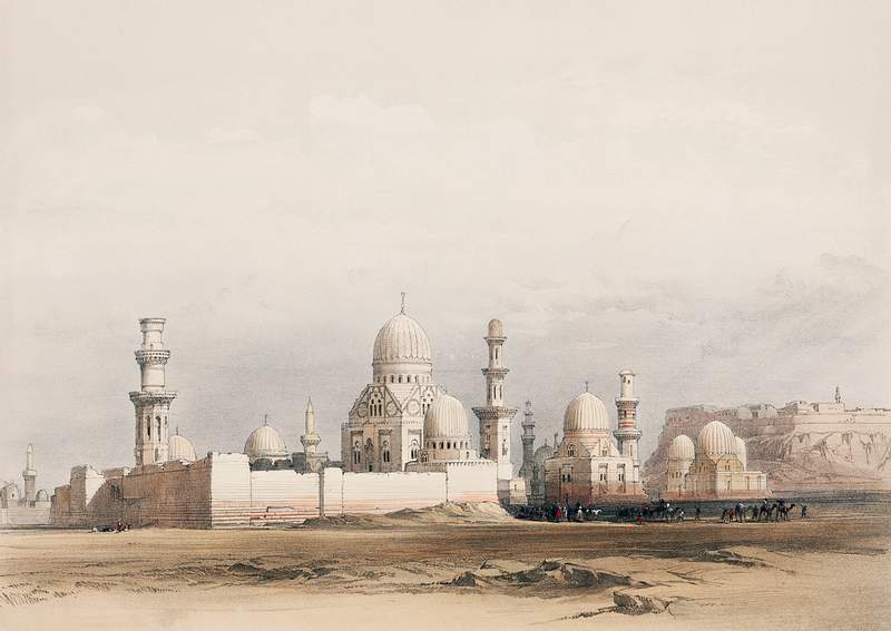 Tombs of the Memlooks (Mamelukes) Cairo illustration by David Roberts (1796–1864). Original from The New York Public…