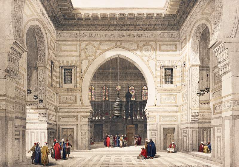 Interior of the mosque of the Sultan the Ghoree illustration by David Roberts (1796–1864). Original from The New York…