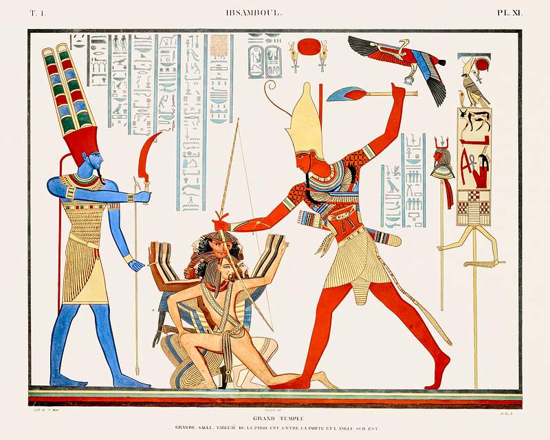 Grand Temple: Great Hall. Painting on the east wall, between the door and the southeast corner from Monuments de…