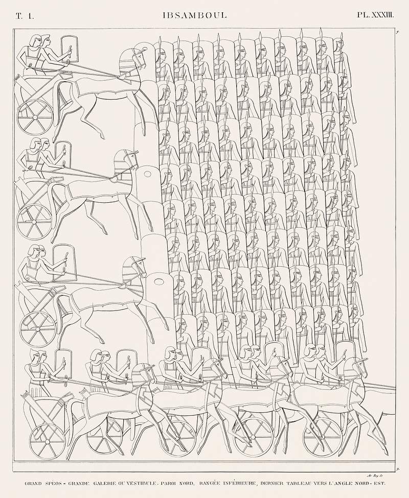 Great speos: large gallery or vestibule, north wall. Bottom row, last painting of northeast corner from Monuments de…