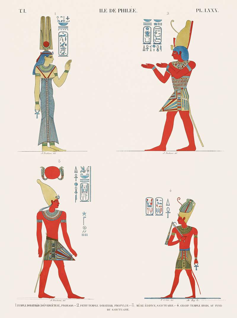 Temple of Hathor (of Euergetes II), pronaos and Small temple of Hathor, propylon and Same building, sanctuary. Grand temple…