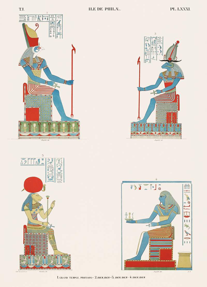 Grand Temple from Monuments de l'Égypte et de la Nubie (1835–1845) by Jean François Champollion…