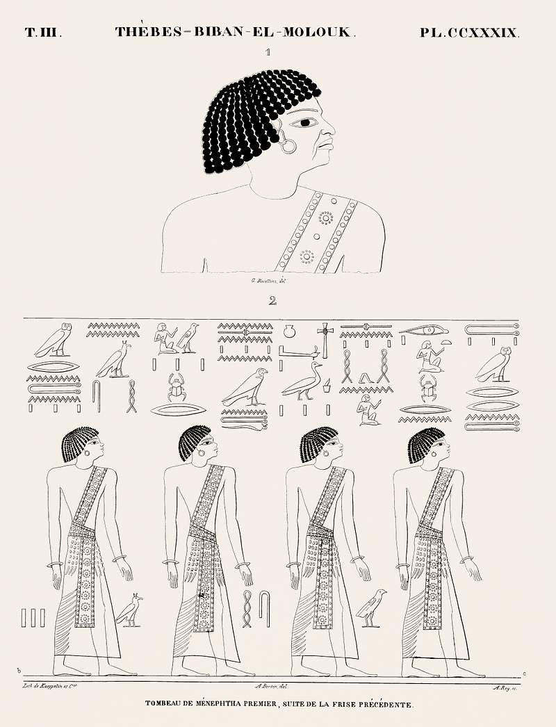 First Tomb of Merneptah, continuation of the previous frieze from Monuments de l'Égypte et de la Nubie…
