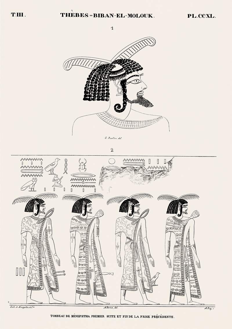 First Tomb of Merneptah, continuation of the previous frieze from Monuments de l'Égypte et de la Nubie…