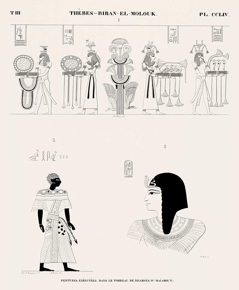 Paintings executed in the tomb of Ramses IV (Maimonides) from Monuments de l'Égypte et de la Nubie (1835–1845)…
