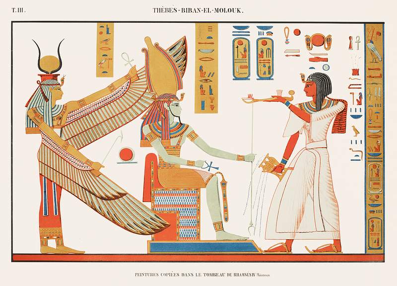 Paintings copied from the tomb of Ramses IV (Maimonides) from Monuments de l'Égypte et de la Nubie (1835–1845)…