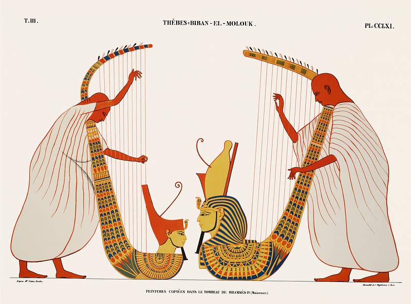 Paintings copied from the tomb of Ramses IV (Maimonides) from Monuments de l'Égypte et de la Nubie (1835–1845)…