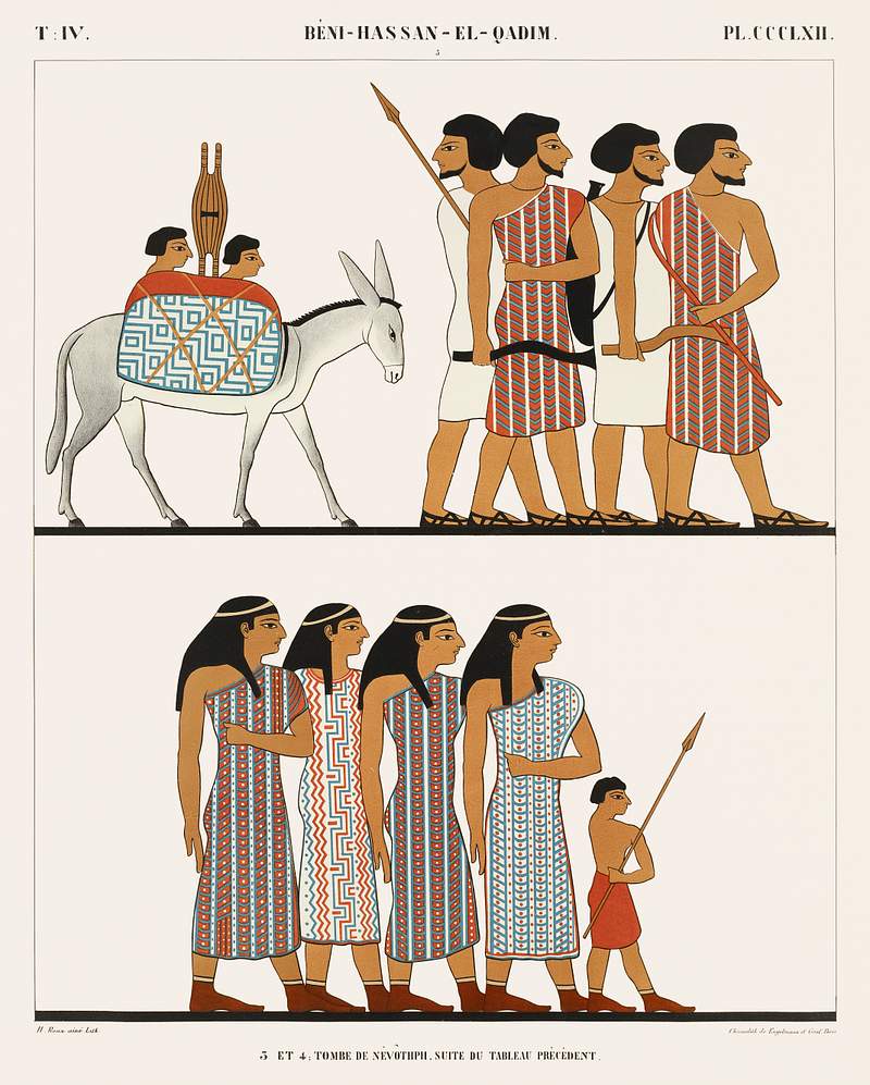 3 and 4. Nevothph's tomb, continuation of the previous painting from Monuments de l'Égypte et de la Nubie…