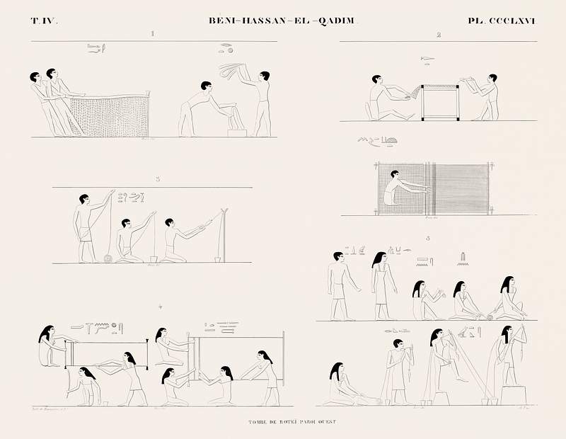 Tomb of Rotei, west wall from Monuments de l'Égypte et de la Nubie (1835–1845) by Jean François…