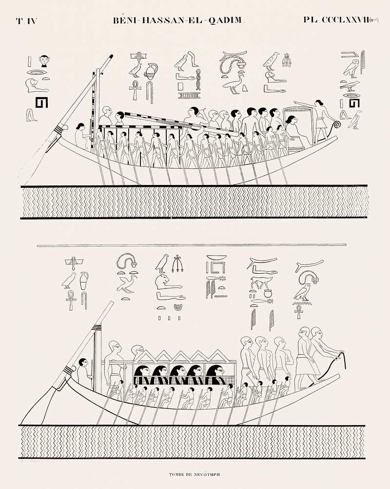 Tomb of Nevothph from Monuments de l'Égypte et de la Nubie (1835–1845) by Jean François Champollion…
