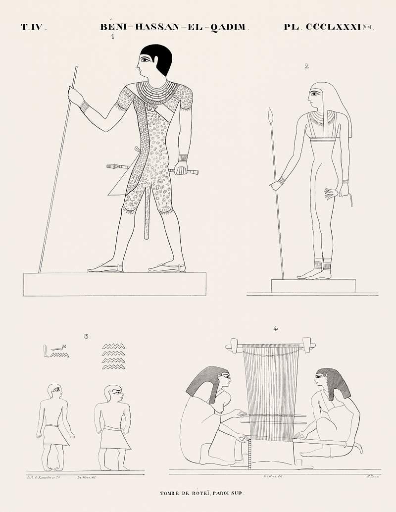 Tomb of Rotei, south wall from Monuments de l'Égypte et de la Nubie (1835–1845) by Jean François…