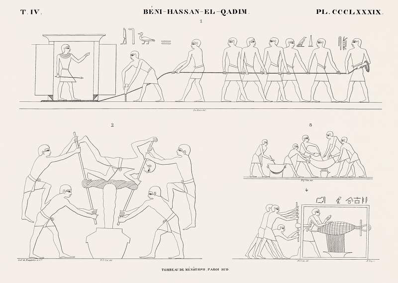 Tomb of Menothph, south wall from Monuments de l'Égypte et de la Nubie (1835–1845) by Jean François…