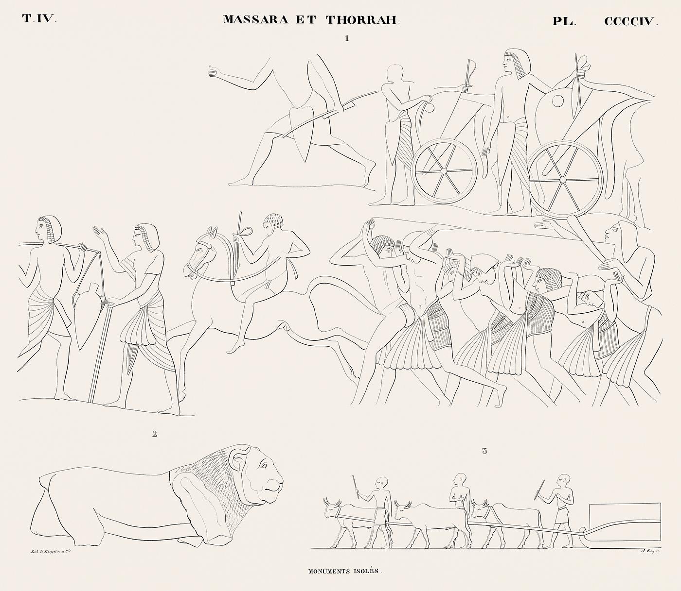 Vintage illustration of Isolated monuments from Monuments de l'Égypte et de la Nubie. Vintage illustration of Isolated monuments from Monuments de l'Égypte et de la Nubie.