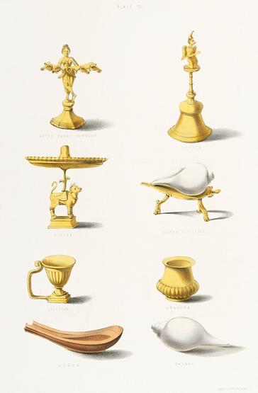 Religious Vessels from The Sundhya or the Daily Prayers of the Brahmins (1851) by Sophie Charlotte Belnos (1795–1865). Religious Vessels from The Sundhya or the Daily Prayers of the Brahmins (1851) by Sophie Charlotte Belnos (1795–1865). …
