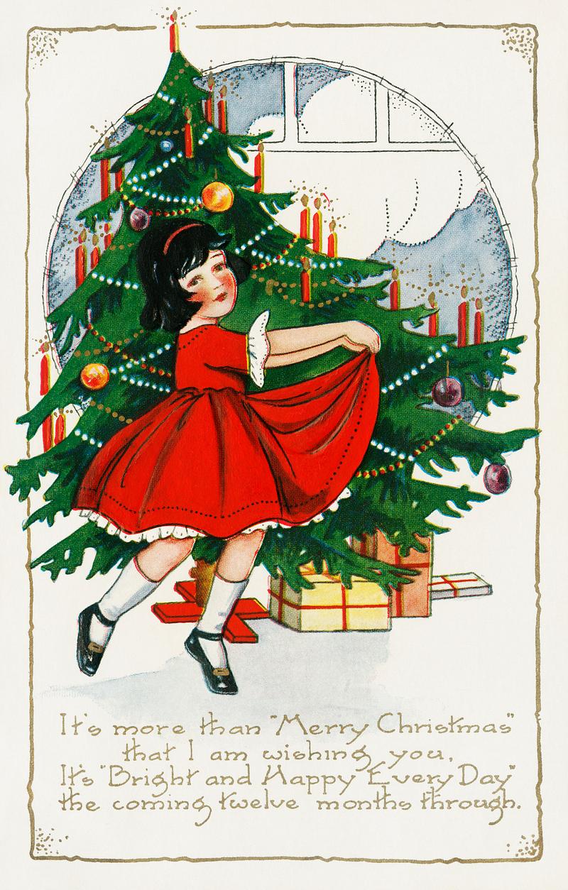 Little girl celebrating Christmas It's more than Merry Christmas that I am wishing you from The Miriam And Ira D. Wallach Division Of Art, Prints and…