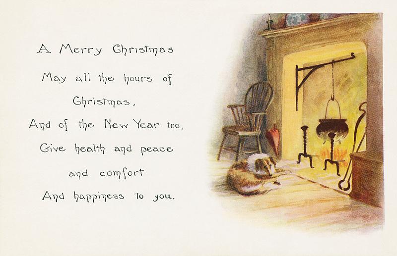 Merry Christmas card with a poem A merry Christmas (1924) from The Miriam and Ira D. Wallach Division of Art, Prints and Photographs: Picture Collection by an…