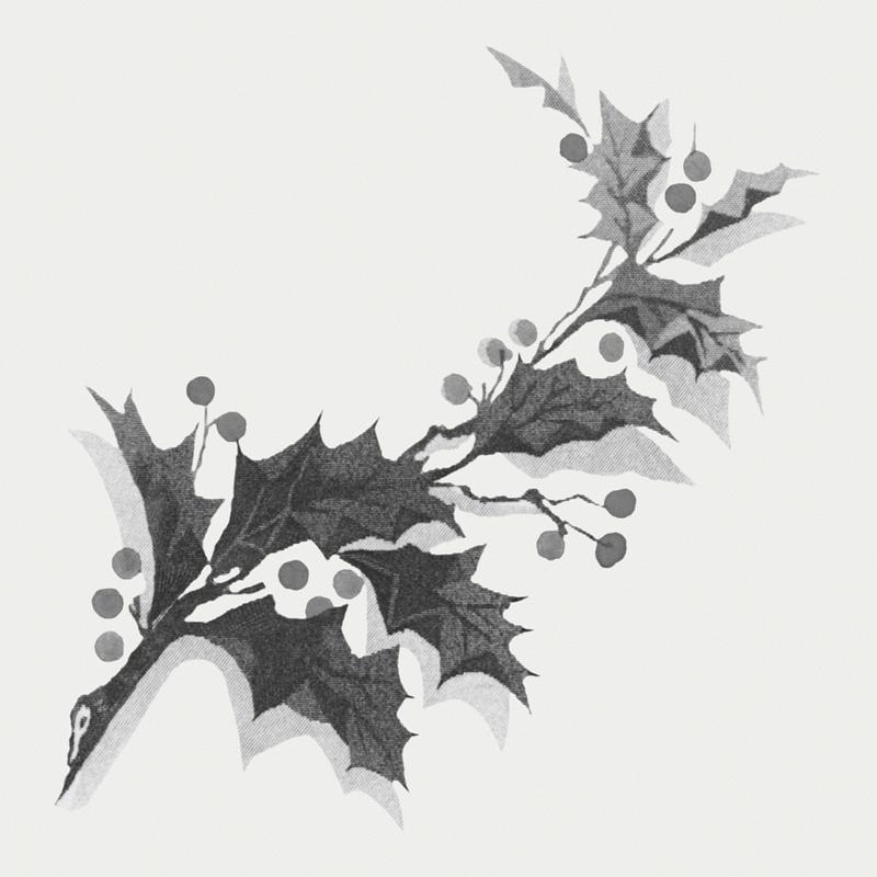 Vintage Christmas holly branch Holly ornament from Christmas dinner held by Logan house at Altoona, PA from (1898) The Buttolph collection of menus.…
