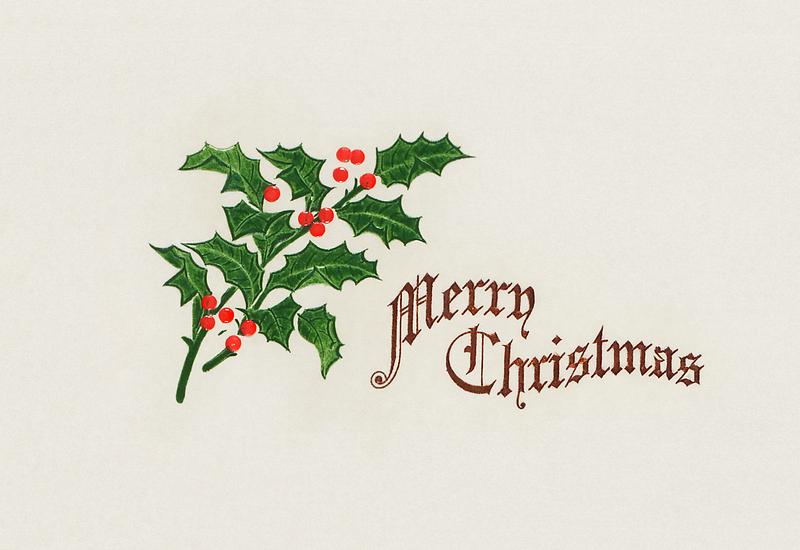 Merry Christmas design Christmas dinner held by west end hotel at Portland, ME from (1905) The Buttolph collection of menus. Original from the New…