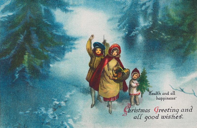 Vintage Christmas card design Christmas greeting and all good wishes (1906) from The Miriam And Ira D. Wallach Division Of Art, Prints and Photographs:…
