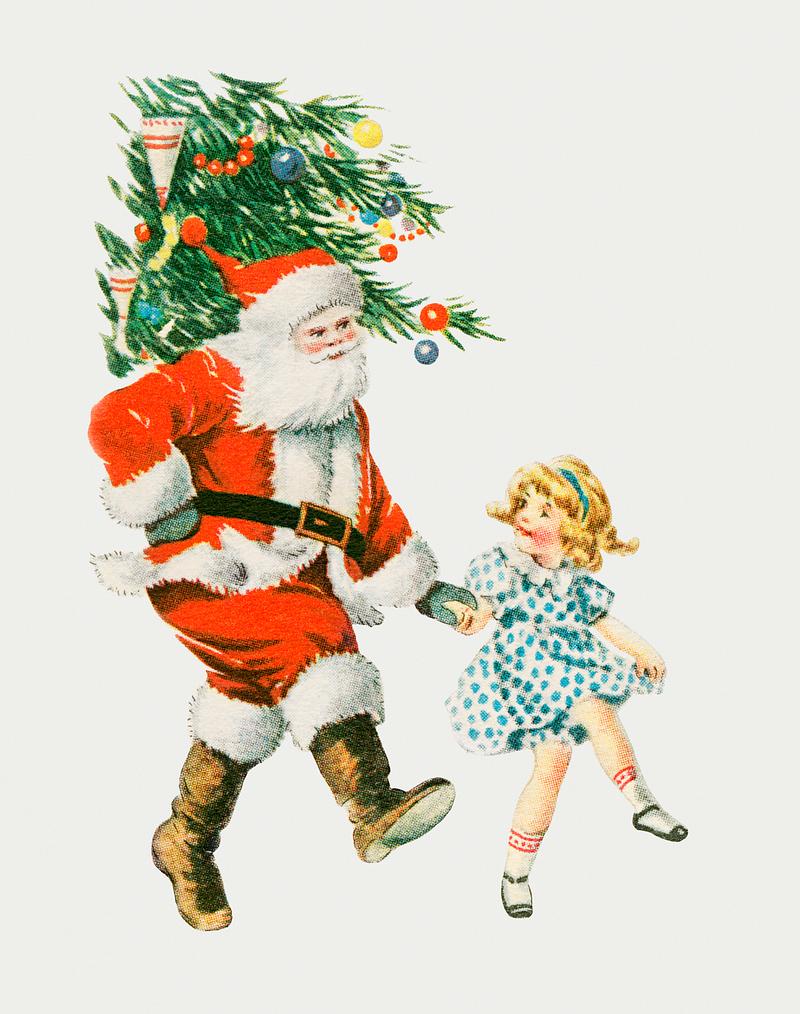 Santa and a child dancing Merry Christmas (1921) from The Miriam And Ira D. Wallach Division Of Art, Prints and Photographs: Picture Collection…
