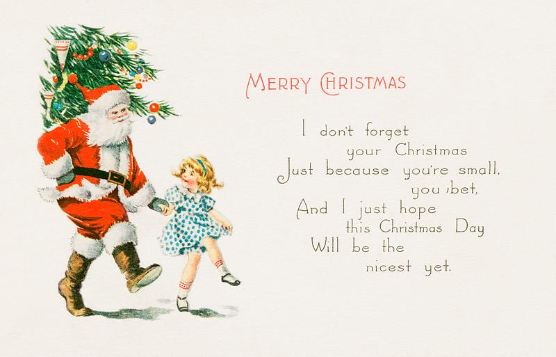 Santa and a child dancing Merry Christmas (1921) from The Miriam And Ira D. Wallach Division Of Art, Prints and Photographs: Picture Collection…