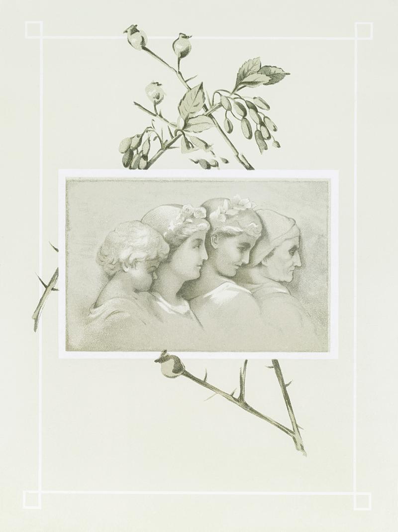 Vintage Christmas card featuring four women Christmas and New Year cards depicting profiles of four women from The Miriam and Ira D. Wallach Division of Art, Prints and…