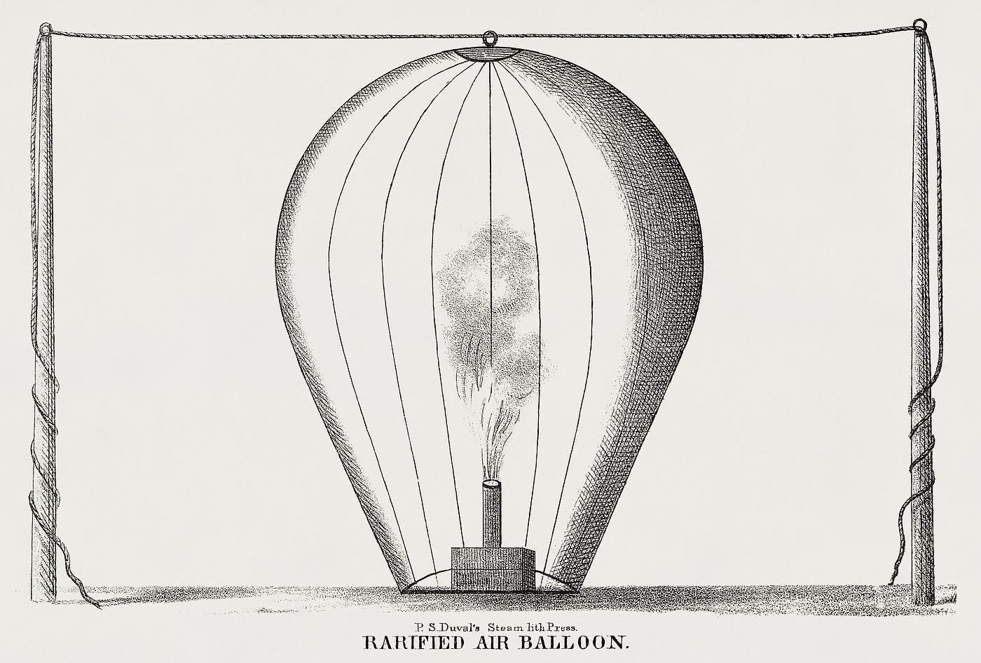 Rarified air balloon from a system of aeronautics (1850) by John Wise (1808-1879) Rarified air balloon from a system of aeronautics (1850) by John Wise (1808-1879)