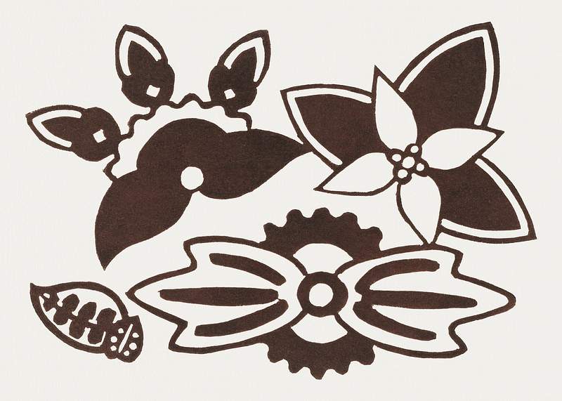 Floral motif (ca. 1942) print in high resolution by Reijer Stolk. Original from the Rijksmuseum. Digitally enhanced by…