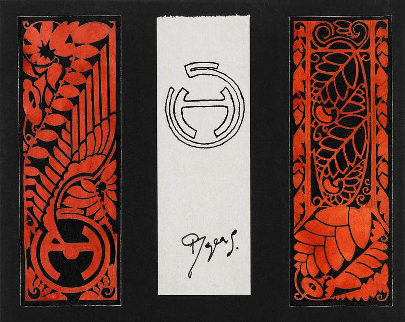 Decorative panel design (1906–1945) print in high resolution by Reijer Stolk. Original from the Rijksmuseum. Digitally…