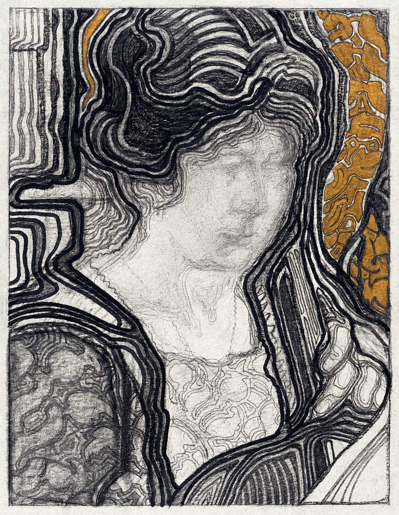 Woman playing cello (1906–1925) drawing in high resolution by Reijer Stolk. Original from the Rijksmuseum. Digitally…