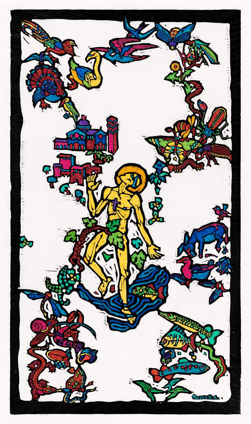 St. Franciscus v. Assisi (1926) print in high resolution by Reijer Stolk. Original from the Rijksmuseum. Digitally enhanced…