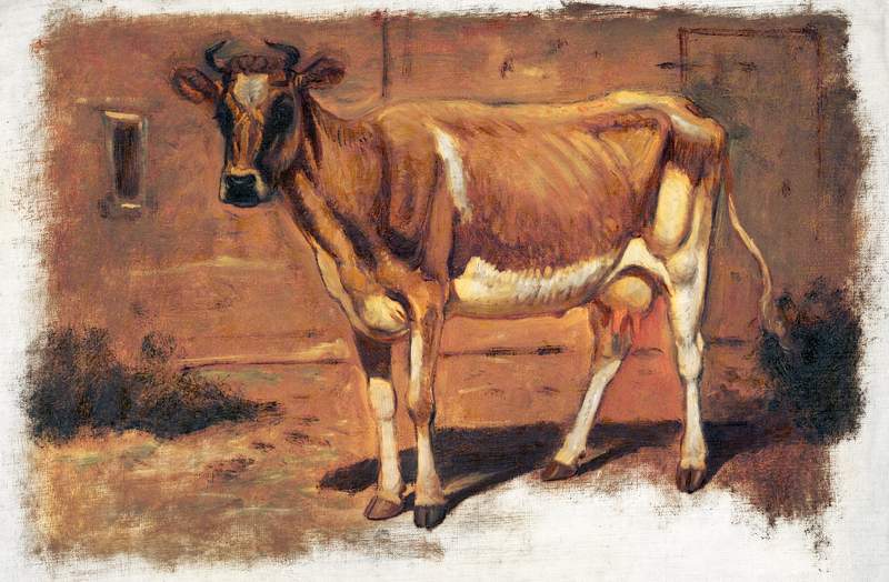 Study of a Standing Cow, Farmington (1876) by Samuel Colman. Original from The Smithsonian Institution. Digitally enhanced by…