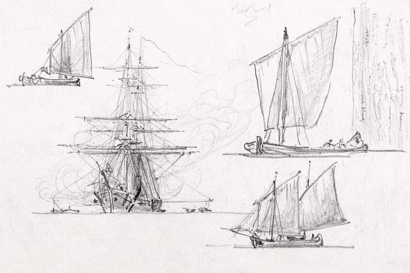 Sketches of Ships, Venice, Italy (October… | Free public domain illustration Sketches of Ships, Venice, Italy (October 1872) by Samuel Colman. Original from The Smithsonian Institution. Digitally…