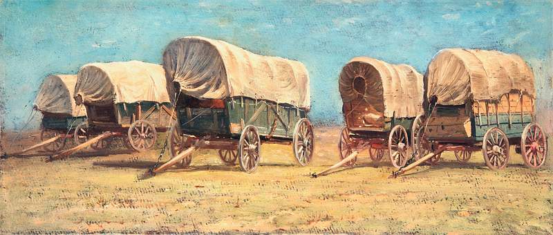 Study of Covered Wagons (possibly 1871) by Samuel Colman. Original from The Smithsonian Institution. Digitally enhanced by…