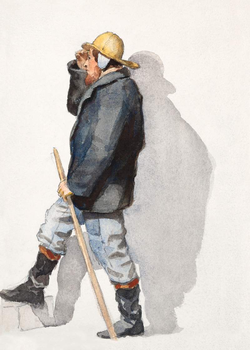 The Lookout (1860–1870) by Samuel… | Free public domain illustration The Lookout (1860–1870) by Samuel Colman. Original from The Smithsonian Institution. Digitally enhanced by rawpixel.
