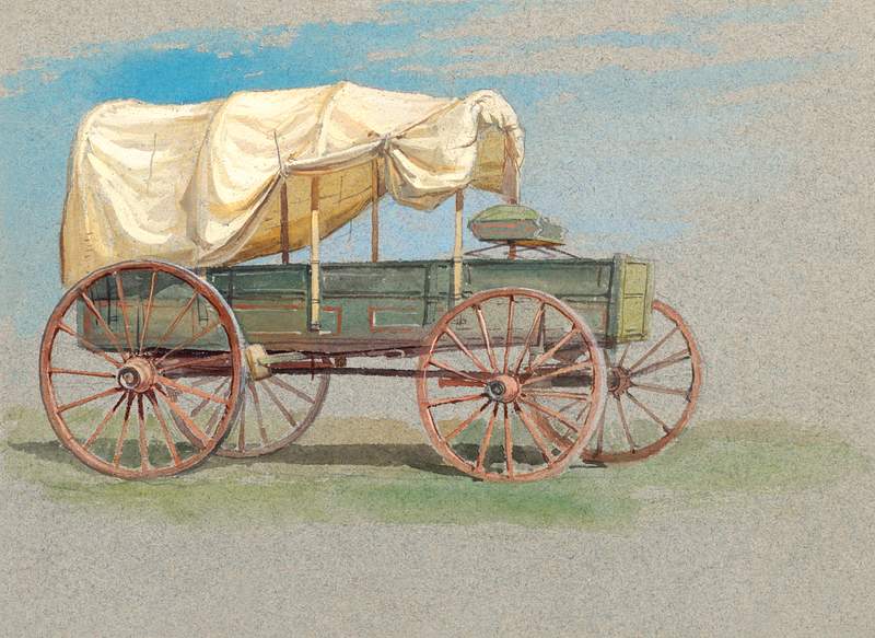 A Covered Wagon (1870–1880) by Samuel Colman. Original from The Smithsonian Institution. Digitally enhanced by…