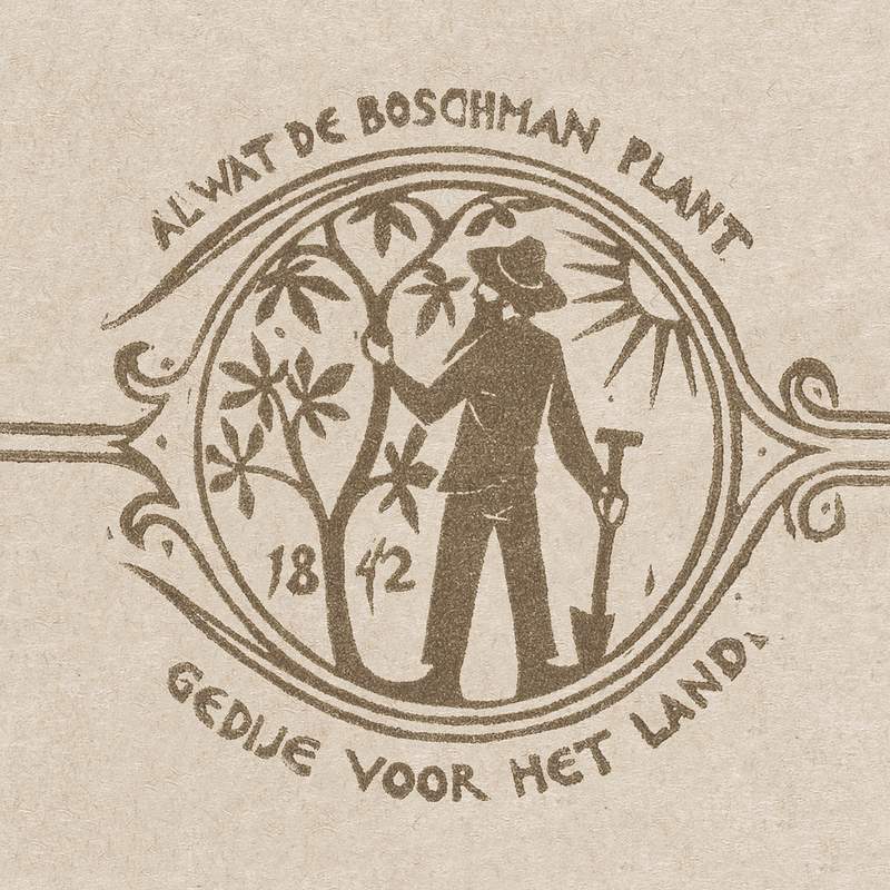 Vignet met een man die een boom plant (1876–1924) print in high resolution by Gerrit Willem Dijsselhof. Original from…
