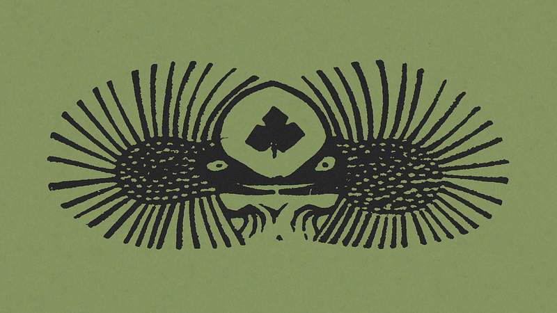 Two hedgehogs and an ivy leaf (1892) print in high resolution by Gerrit Willem Dijsselhof. Original from the Rijksmuseum.…
