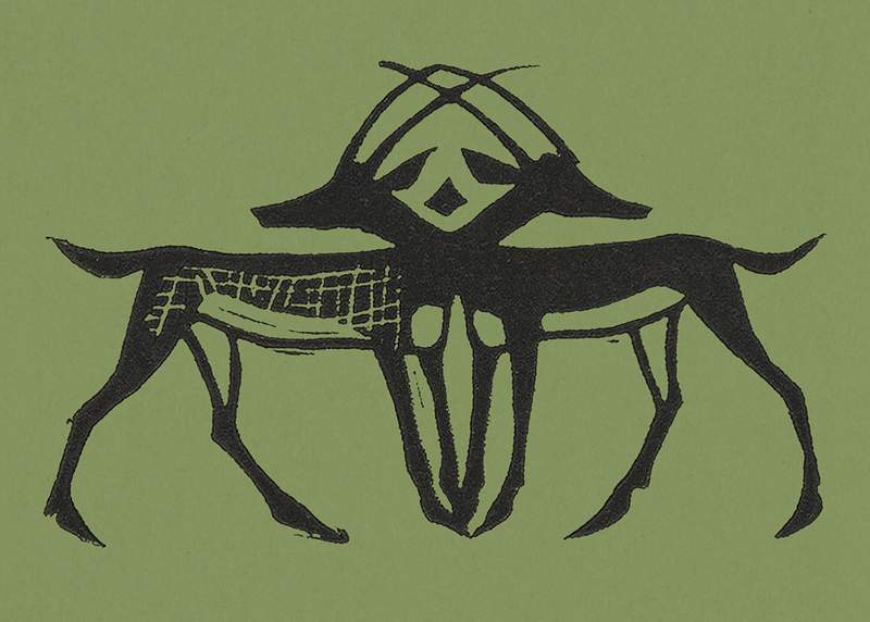 Two antelopes (1892) print in high resolution by Gerrit Willem Dijsselhof. Original from the Rijksmuseum. Digitally enhanced…