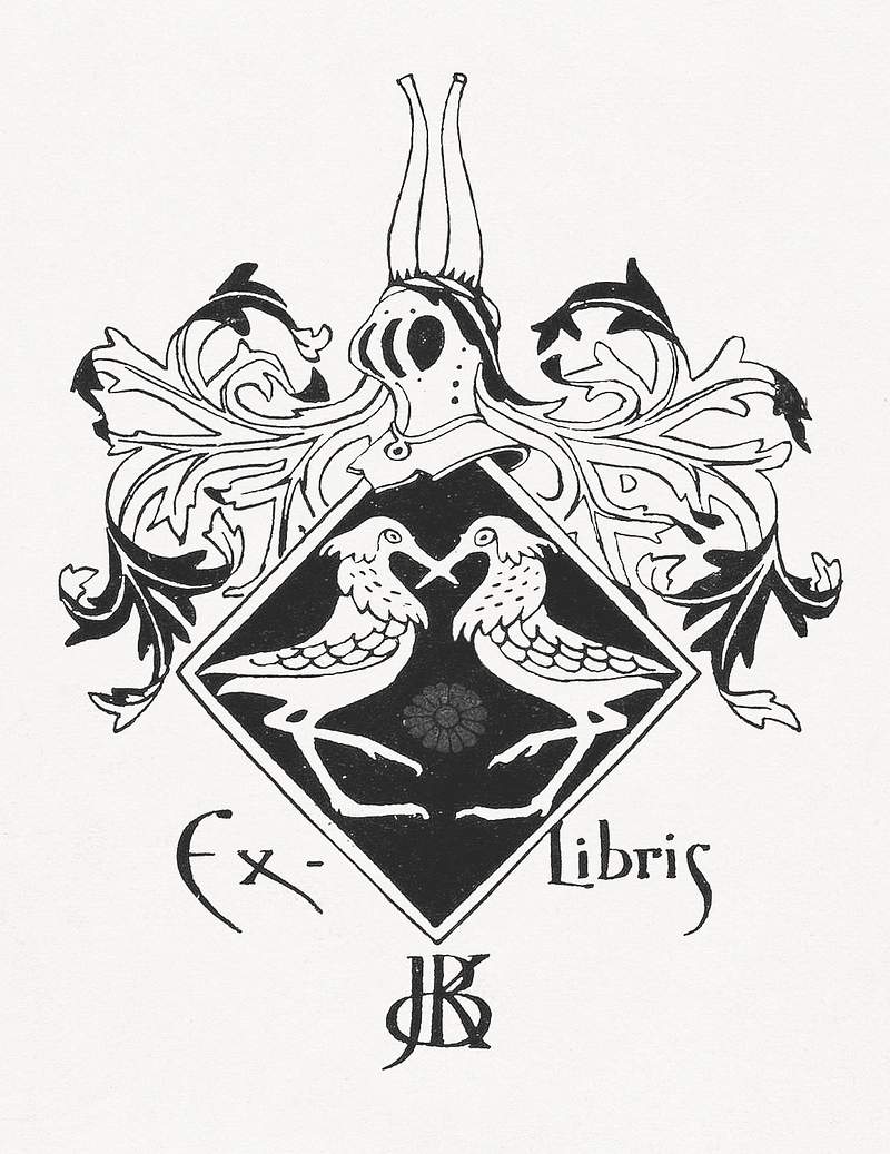 Ex libris voor Jeltje de Bosch Kemper (ca.1900) print in high resolution by Gerrit Willem Dijsselhof. Original from the…