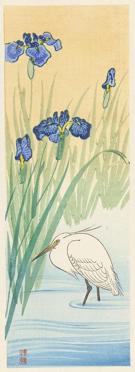 Egret (1925 - 1936) by Ohara Koson (1877… | Free public domain illustration Egret (1925 - 1936) by Ohara Koson (1877-1945). Original from The Rijksmuseum. Digitally enhanced by rawpixel.