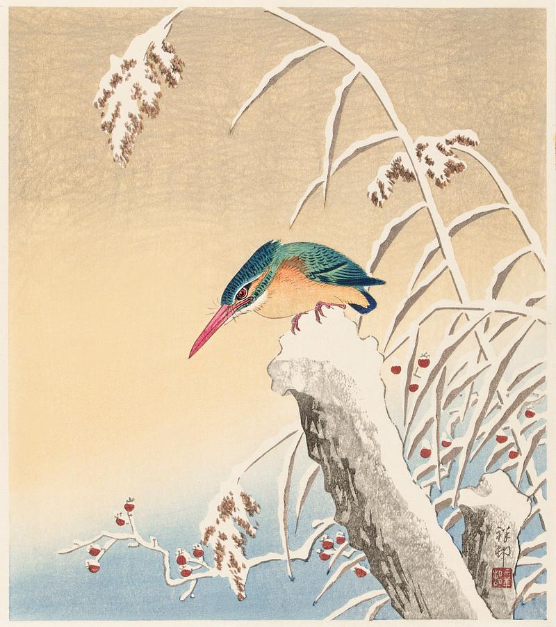 Kingfisher in the snow (1925 - 1936) by Ohara Koson (1877-1945). Original from The Rijksmuseum. Digitally enhanced by rawpixel. Kingfisher in the snow (1925 - 1936) by Ohara Koson (1877-1945). Original from The Rijksmuseum. Digitally enhanced by…