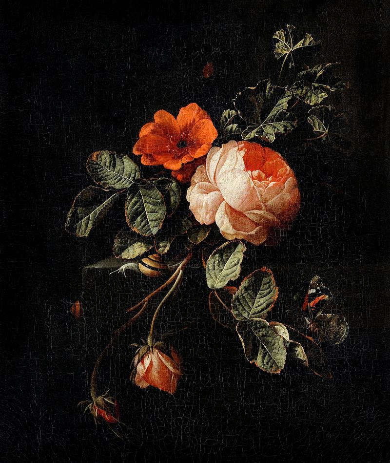 Still Life with Roses by Elias van den Broeck (1670-1708). Original from The Rijksmuseum. Digitally enhanced by rawpixel. Still Life with Roses by Elias van den Broeck (1670-1708). Original from The Rijksmuseum. Digitally enhanced by rawpixel.