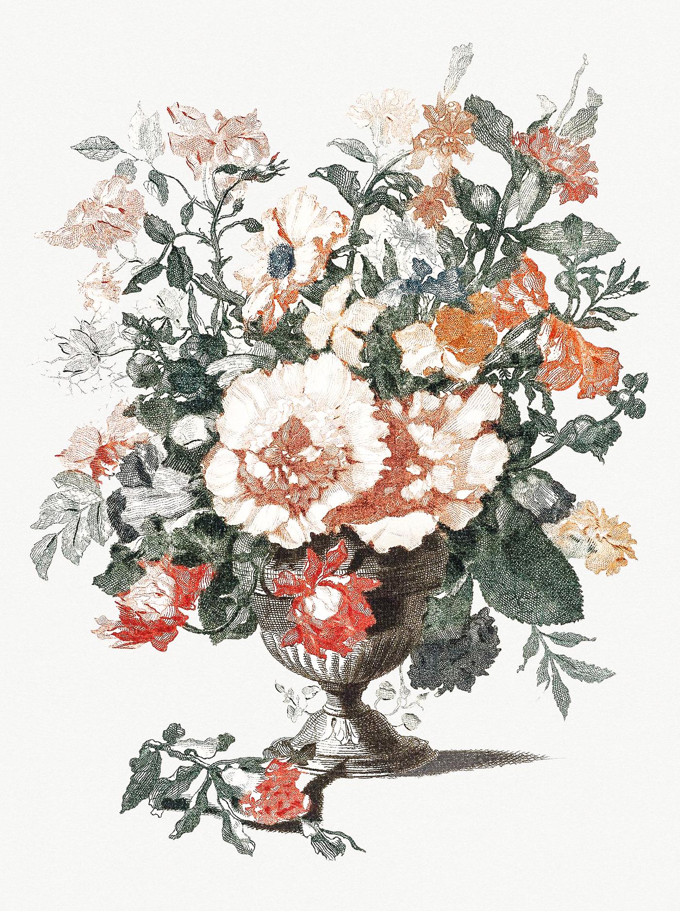 Stone Vase with Flowers (1688-1698) by Johan Teyler (1648-1709). Original from Rijks Museum. Digitally enhanced by rawpixel. Stone Vase with Flowers (1688-1698) by Johan Teyler (1648-1709). Original from Rijks Museum. Digitally enhanced by rawpixel.