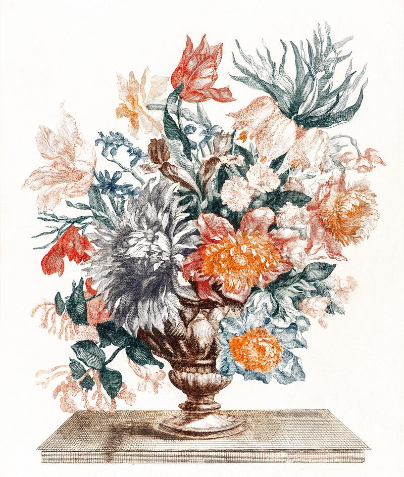 Stone vase with flowers (1688-1698) by Johan Teyler (1648-1709). Original from The Rijksmuseum. Digitally enhanced by rawpixel. Stone vase with flowers (1688-1698) by Johan Teyler (1648-1709). Original from The Rijksmuseum. Digitally enhanced by…