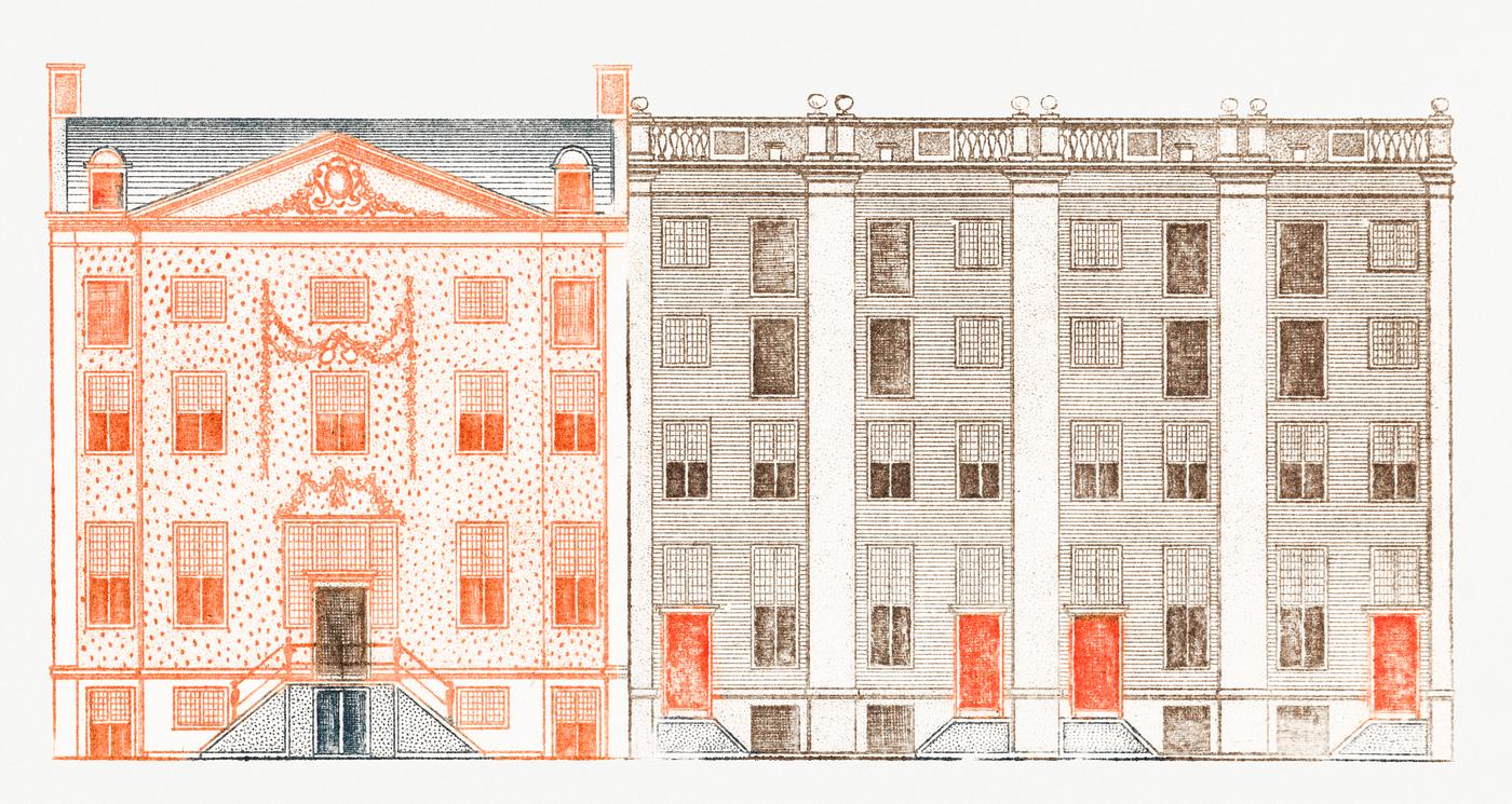 Amsterdam canal houses by Johan Teyler (1648 -1709). Original from Rijks Museum. Digitally enhanced by rawpixel. Amsterdam canal houses by Johan Teyler (1648 -1709). Original from Rijks Museum. Digitally enhanced by rawpixel.
