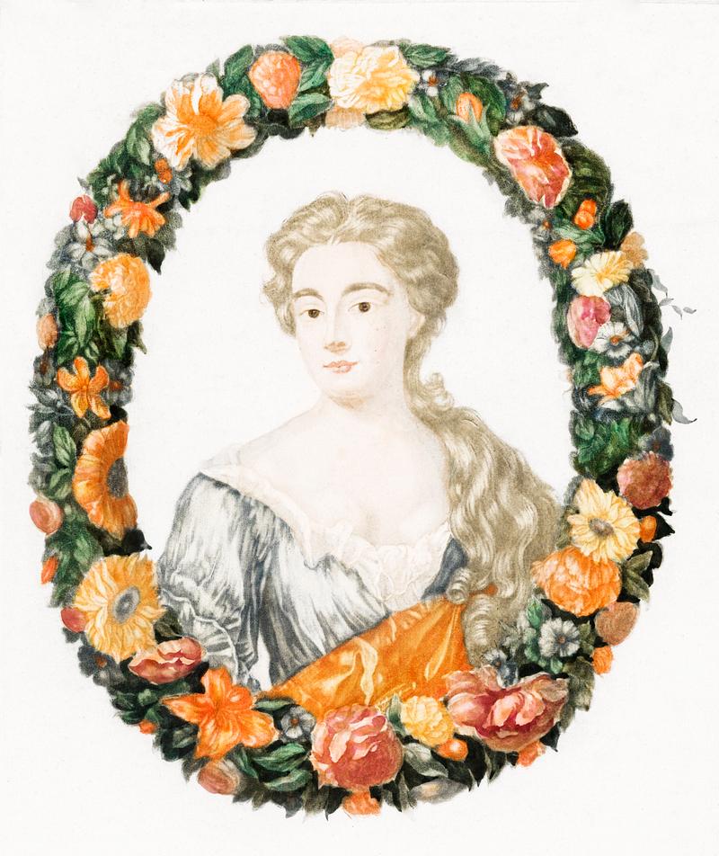 Portrait of a woman in a floral wreath by Johan Teyler (1648 -1709). Original from The Rijksmuseum. Digitally enhanced by rawpixel. Portrait of a woman in a floral wreath by Johan Teyler (1648 -1709). Original from The Rijksmuseum. Digitally enhanced by…